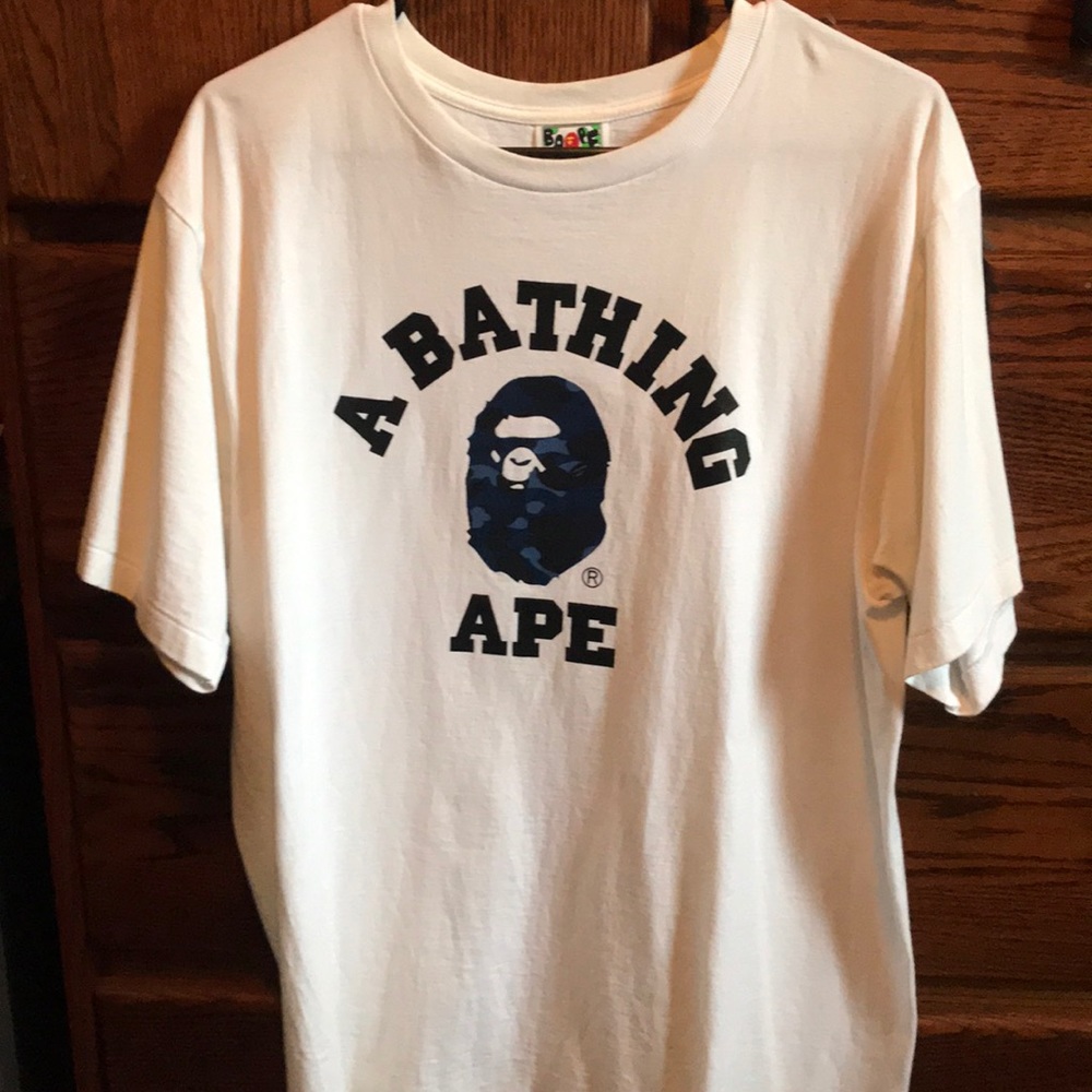 Bape blue camp college tee